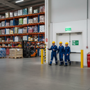 Slate Gray Premium Fire Exit Running Man Left Sign for Safety Compliance