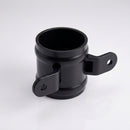 Traditional Downpipe Spare Socket 63mm Dia with Eared Fixings — RAL 9005