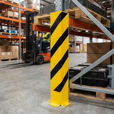 1200 x 160 x 6mm U Profile Racking Protector Steel Yellow