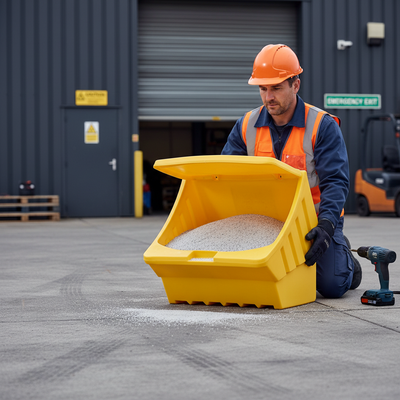 Heavy Duty 170 Litre Plastic Grit Bin for De-Icing Salt Storage