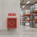 Dark Gray Premium Fire Equipment Safety Signs - Fire Hose Reel Downwards Arrow