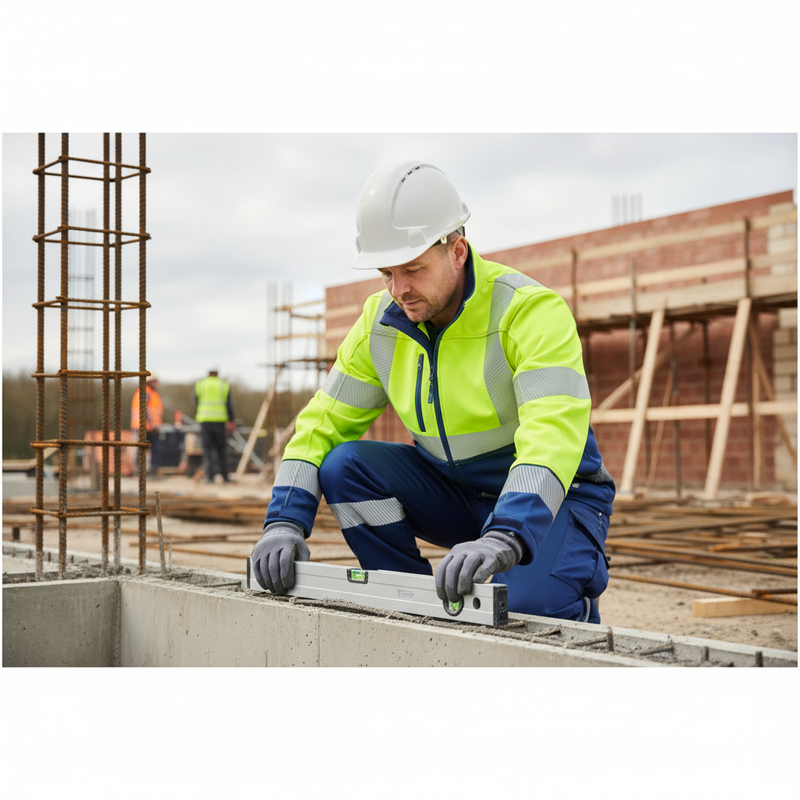 Light Gray Premium Hi-Vis Two-Tone Soft Shell Jacket - Saturn Yellow/Royal Blue