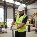 Rosy Brown High-Visibility Vest with ID Pocket - Professional Safety Gear