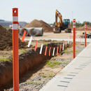 Light Gray Premium Warning Bunting 26M/85ft - Red and White Safety Barrier