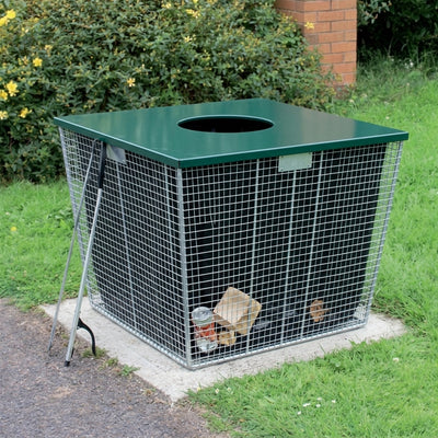 Extra Large Square Wire Basket – Galvanised Steel Litter Bin