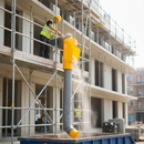 Light Slate Gray 22" Heavy Duty Yellow Side Entry Hopper Rubbish Scaffold Chute