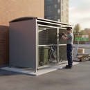 Dim Gray Premium Bin/Cycle Shelter with Mesh Gates - Modular Design 1m to 5m
