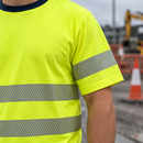 Flame Resistant Hi-Vis T-Shirt Class 3/2 - Hi-Vis Yellow/Navy (view 2)