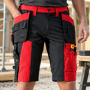 Stretch Work Shorts with Zipped Holster Pockets Chili Red/Black (view 2)