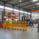 Slate Gray Premium Extendable Diamond Barriers for Safety and Security