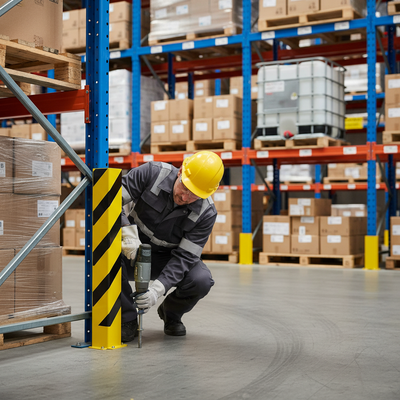 Heavy Duty Steel Pallet Racking Protectors - Right-Angle Profile