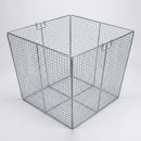 Square wire basket litter bin galvanised steel outdoor (view 2)