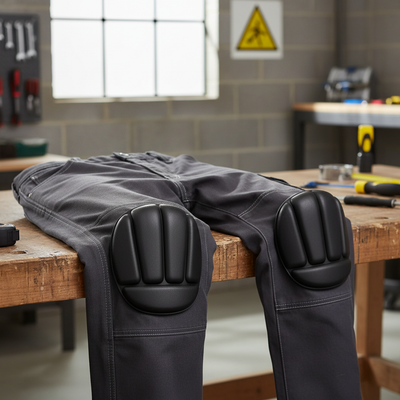 Foldable Trouser Knee Pads (Pair) - Black