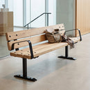 1800mm Length Hardwood Slat Bench Seat Steel Frame