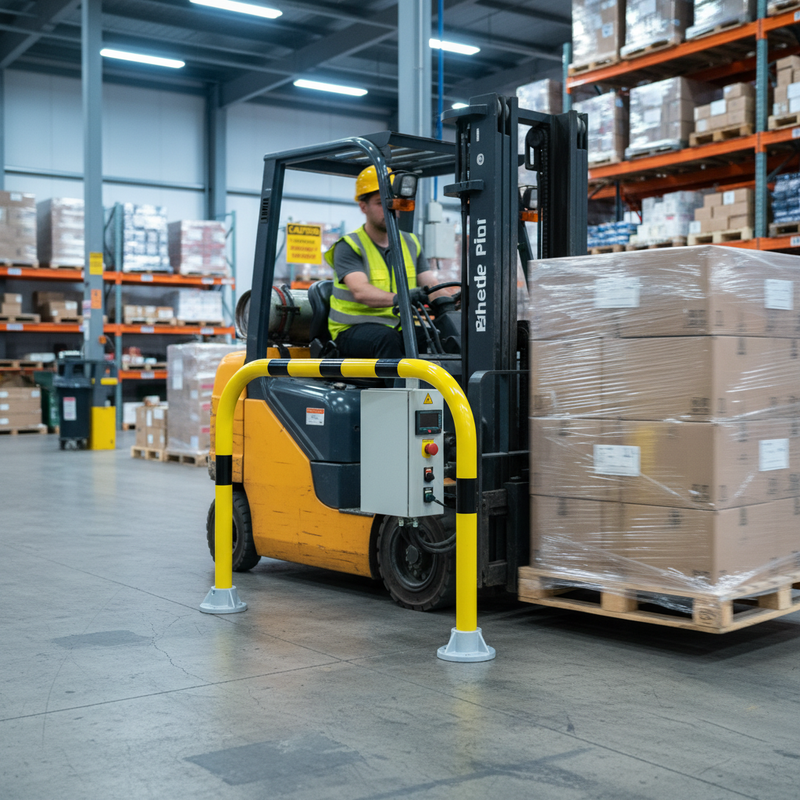 Light Slate Gray Heavy Duty Warehouse Protection Barrier - 50 mm Tube Diameter