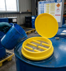 Polyethylene 205L Drum Funnel with Hinged Lid & Stainless Steel Filter