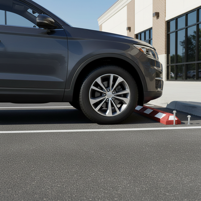 Heavy Duty Rubber Parking Stop with Reflective Markings