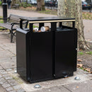200 litre metal litter bin with slam lock and drain holes