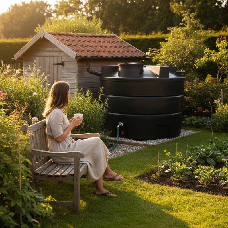 Dark Slate Gray Large 10,000 Litre Non-Potable Cylindrical Storage Water Tank