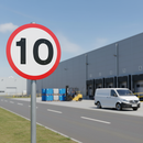 Light Slate Gray 10mph Quick-Fit Sign Face for Traffic Control - Compliance Ready