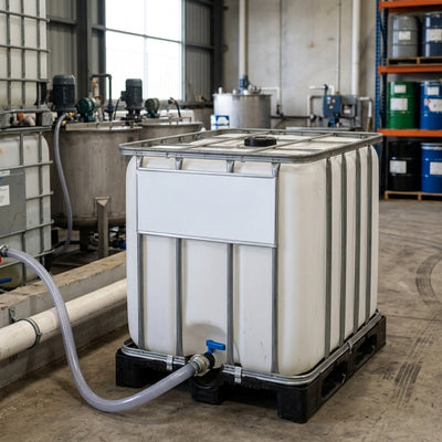 1000 Litre Reconditioned IBC with 2" Butterfly Valve & Plastic Pallet