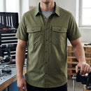 Khaki Green Short Sleeve Quick Dry Work Shirt with UPF 50+