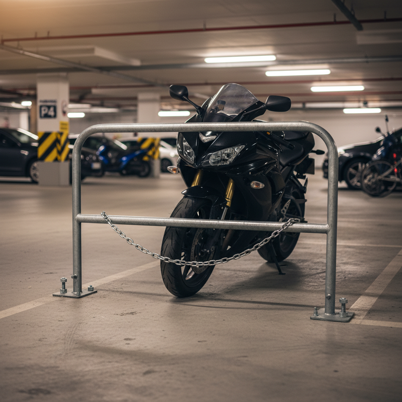 Dim Gray Heavy Duty Motorcycle Security Barrier for Ultimate Theft Protection