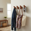 Premium 3 Wall Mounted Hooks - 50mm Beech Wood Decorative Coat Hooks for Organizing Towels and Accessories