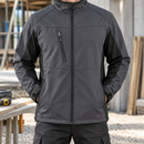 Lightweight Softshell Work Jacket with Stretch Panels - Mid Grey/Black