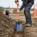 Dim Gray Premium Insulated Trenching Shovel with Treaded Grip - 10,000v Tested