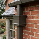 Traditional Downpipe Spare Socket 72x72mm Non-Eared — RAL 7022 (in use)
