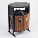 78 Litre dual litter & recycling bin wood-effect plastic (view 2)