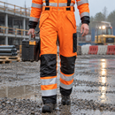 High Visibility Waterproof Padded Work Trousers - Class 2