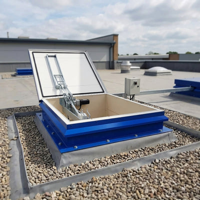 Aluminium Flat Roof AOV Access Hatch 1050x1050mm