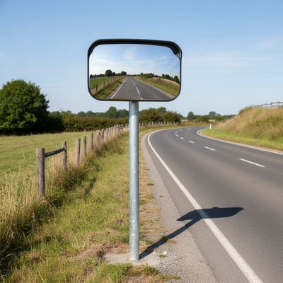 Heavy Duty Galvanised Traffic Mirror Post - 76mm Diameter for Secure Installation