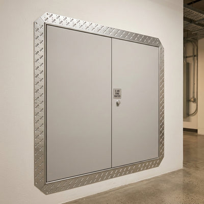 2hr Fire Rated Double Riser Door - Metal Beaded Frame