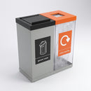 Twin-compartment internal recycling bin, polycarbonate or powder coat (view 2)