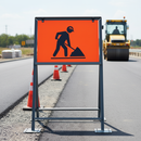Gray Heavy Duty Temporary Metal Road Sign Long Leg Frame - 1050 x 750mm