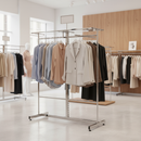 Gray Premium Chrome Gondola 'T' Leg - 1220mm for Double-Sided Shelving