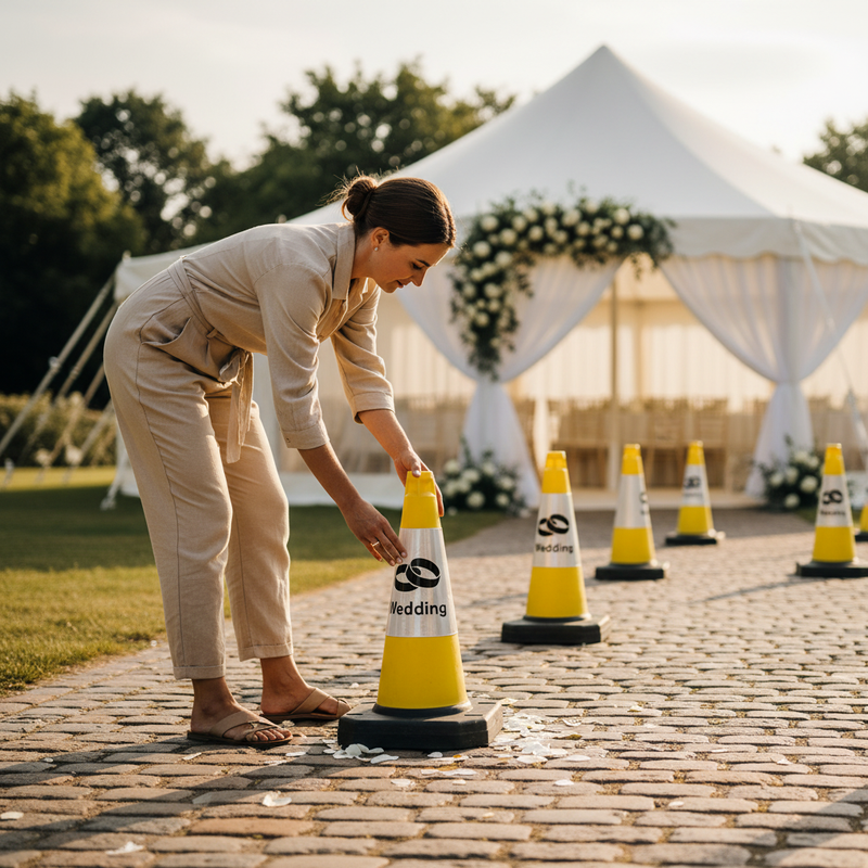 Rosy Brown High-Visibility 500mm Wedding Cone - Professional Quality Traffic Safety