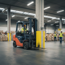 Dim Gray Premium Heavy Duty Corner Guard 800mm Tall - High-Visibility Yellow Steel Protector with Reflector Holes