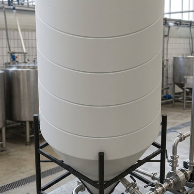 3650L cone tank 60° open top with full drainage – polyethylene