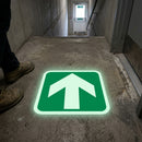 Photoluminescent Floor Arrow Sign – Forward Direction – Green
