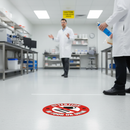 Light Gray Premium Attention No Food Or Drink Floor Sign - Slip Resistant