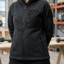 Women's Fleece Hoodie with Thumb Grip Cuffs - Black (view 2)