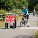 Dark Gray Premium Cyclists Dismount And Use Footway Sign 600 x 450mm