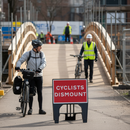 Dark Gray Premium Cyclists Dismount Sign 600 x 450mm - Durable & Stackable