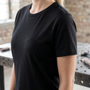Black Women's Organic Cotton Crew Neck Tee (view 2)