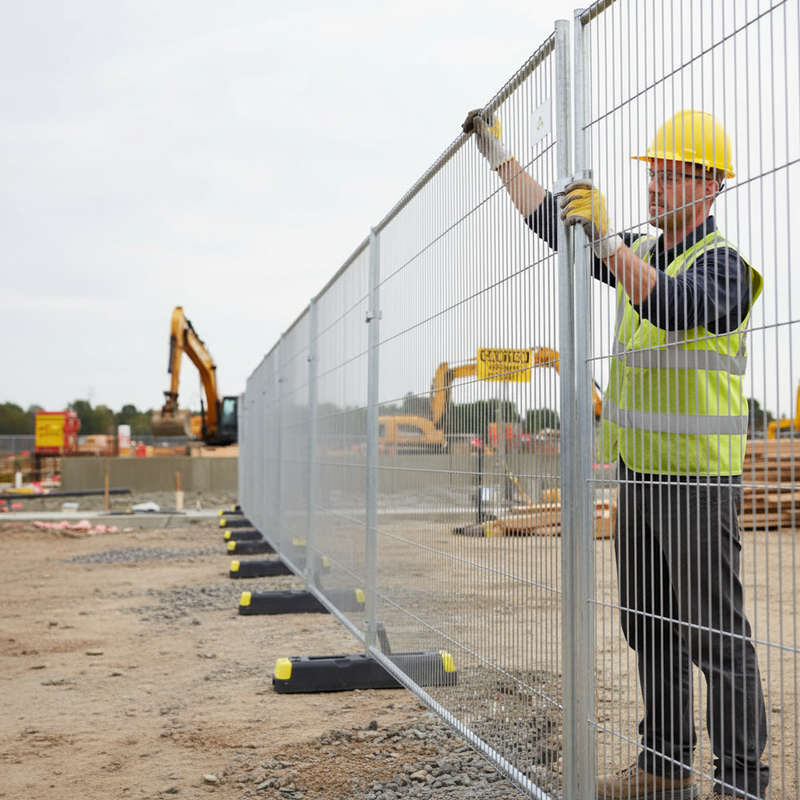 Gray 10 x Heavy Duty Anti-Climb Temporary Fencing Panels for Security