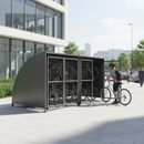 Light Gray Premium Secure Galvanised Steel Cycle Shelter with Mesh Doors